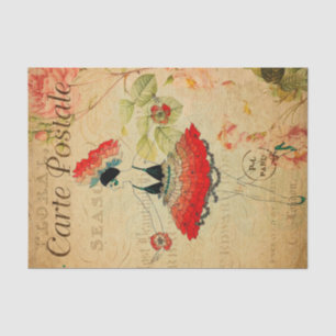  exotische vrouw Ballet Dancer Floral frans Tissuepapier