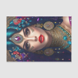 Exotische Vrouw Decoupage Weefseldocument Tissuepapier