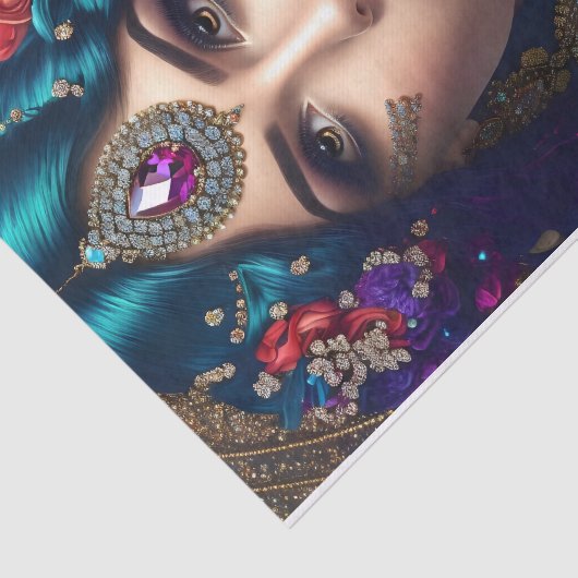 Exotische Vrouw Decoupage Weefseldocument Tissuepapier (Detail)