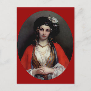 Exotische vrouwenschilderij briefkaart