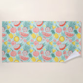 Exotische vruchten en bloemen strandlaken (Voorkant)