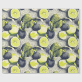 Exotische vruchten Halftone Cadeaupapier (Vlak)