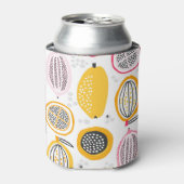 Exotische vruchten Hand-getrokken: Zomer Blikjeskoeler (Blikje Voorkant)