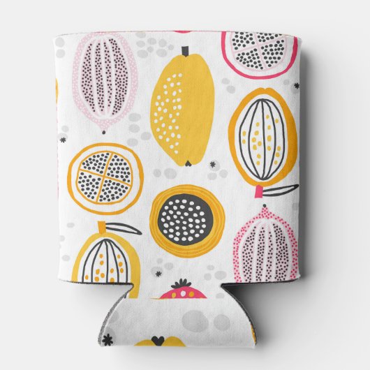 Exotische vruchten Hand-getrokken:  Zomer Blikjeskoeler (Achterkant)