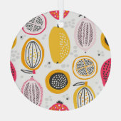 Exotische vruchten Hand-getrokken:  Zomer Glas Ornament (Achterkant)