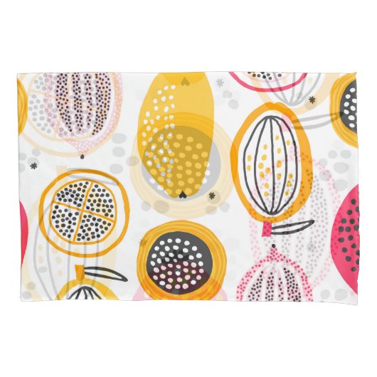 Exotische vruchten Hand-getrokken: Zomer Kussensloop (Voorkant)