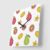 Exotische vruchtenpatroon - Paradis Tropic-mengsel Vierkante Klok (Hoek)
