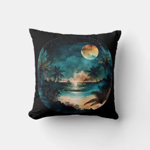 Exotische Waterverf Beach Sunset Kussen
