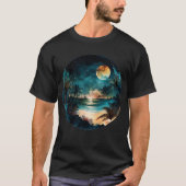 Exotische Waterverf Beach Sunset T-shirt (Voorkant)