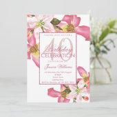 Exotische Waterverf Flowers 40th Birthday Party Kaart (Staand voorkant)