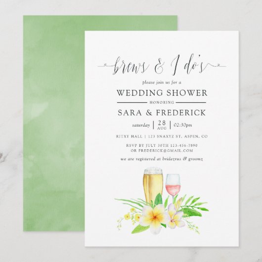 Exotische Waterverf Frangipani breekt voor Kaart (Voorkant / Achterkant)