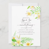 Exotische Waterverf Frangipani Floral Sip en See Kaart (Voorkant)