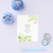 Exotische Waterverf Frangipani Floral Wedding Invi Flyer (Enkel)