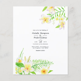 Exotische Waterverf Frangipani Floral Wedding Invi Flyer