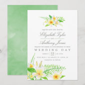Exotische Waterverf Frangipani Floral Wedding Invi Kaart (Voorkant / Achterkant)