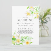 Exotische Waterverf Frangipani Floral Wedding Programmakaart (Staand voorkant)