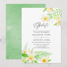 Exotische Waterverf Frangipani Floral Wedding Upda Kaart