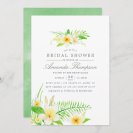 Exotische Waterverf Frangipani Flowers Vrijgezelle Kaart