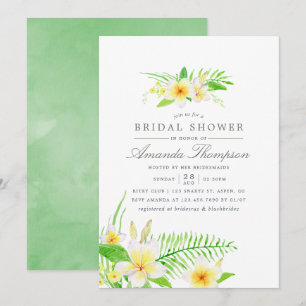 Exotische Waterverf Frangipani Flowers Vrijgezelle Kaart