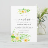 Exotische Waterverf Frangipani Sip en zie Kaart (Staand voorkant)