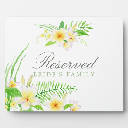 Exotische Waterverf Frangipani Weddenschap Gereser Fotoplaat (Voorkant)