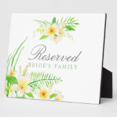 Exotische Waterverf Frangipani Weddenschap Gereser Fotoplaat (Zijkant)