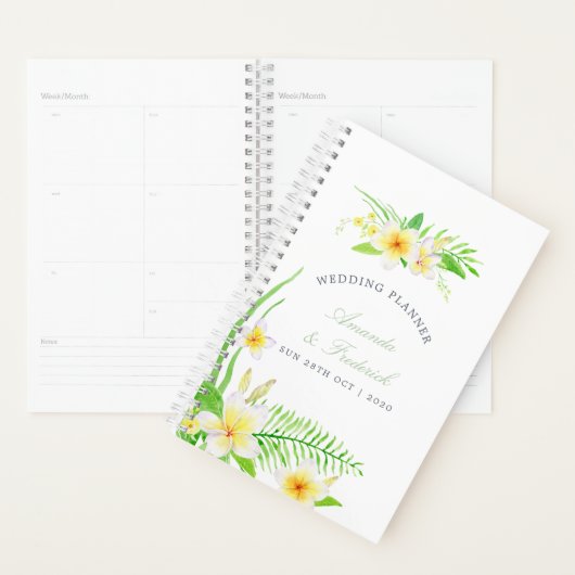 Exotische Waterverf Frangipani Wedding Planner (Display)