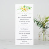 Exotische Waterverf Frangipani Wedding Programme Programmakaart (Staand voorkant)