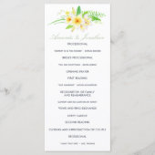 Exotische Waterverf Frangipani Wedding Programme Programmakaart (Voorkant)