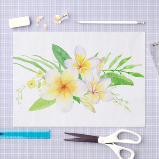 Exotische Waterverf Frangipanis Wedding Favor Tissuepapier (Craft)