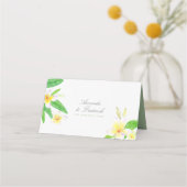 Exotische Waterverf Frangipanis Wedingstabel Plaatskaartje (Achterkant)