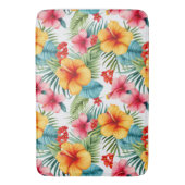 Exotische Waterverf Hawaiian Floral Badmat (Voorkant Verticaal)