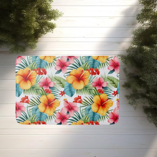 Exotische Waterverf Hawaiian Floral Badmat
