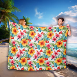 Exotische Waterverf Hawaiian Floral Fleece Deken