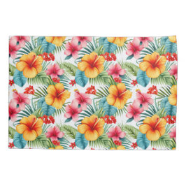 Exotische Waterverf Hawaiian Floral Kussensloop