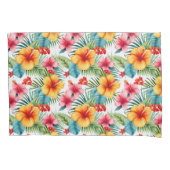 Exotische Waterverf Hawaiian Floral Kussensloop (Voorkant)