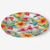 Exotische Waterverf Hawaiian Floral Papieren Bordje (Gekanteld)