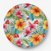 Exotische Waterverf Hawaiian Floral Papieren Bordje (Voorkant)