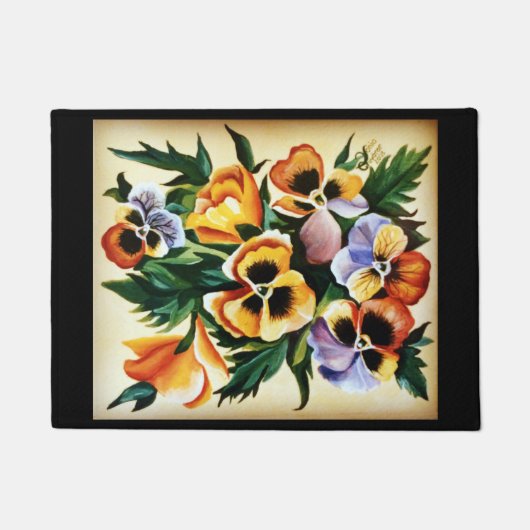 Exotische Waterverf multicolore pansies Deurmat (Voorkant)
