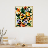 Exotische Waterverf multicolore pansies Poster (Keuken)