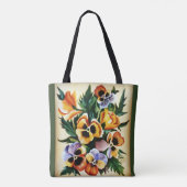 Exotische Waterverf multicolore pansies Tote Bag (Achterkant)