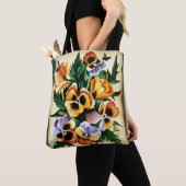 Exotische Waterverf multicolore pansies Tote Bag (Dichtbij)