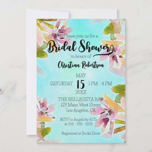 Exotische Waterverf Succulair Vrijgezellenfeest Kaart (Voorkant)