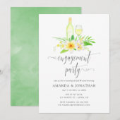 Exotische Waterverf Verlovingsfeest Wijnproeverij Kaart (Voorkant / Achterkant)