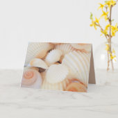 Exotische White Peach Sea Shells, Summer Beach Kaa Kaart (Gele Bloem)