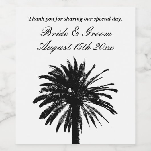 Exotische wijnflesetiketten voor fancy strandbruil wijn etiket (Enkel label)