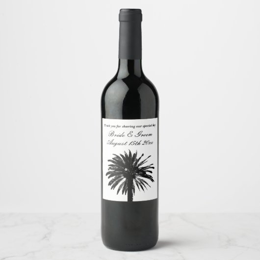 Exotische wijnflesetiketten voor fancy strandbruil wijn etiket (Voorkant)