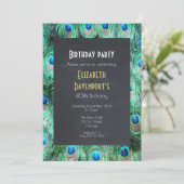 Exotische Wild Peacock Feathers Verjaardagsfeestje Kaart (Staand voorkant)