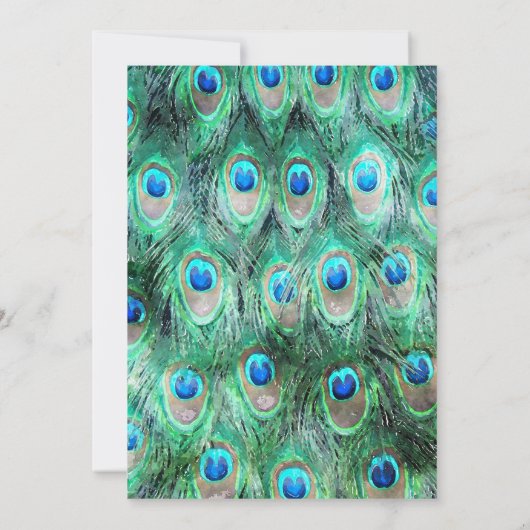 Exotische Wild Peacock Feathers Verjaardagsfeestje Kaart (Achterkant)