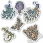 Exotische Wilde Dieren Diamant Kunst Sticker Vel (Voorkant)